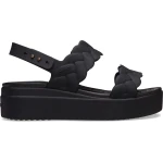 Crocs Brooklyn Women's Low Wedge Sandals in Black: Effortless Style and All Day Comfort Featuring LiteRide Foam Technology. Available in Sizes 41 42, Perfect for Work or Play. - Crocs