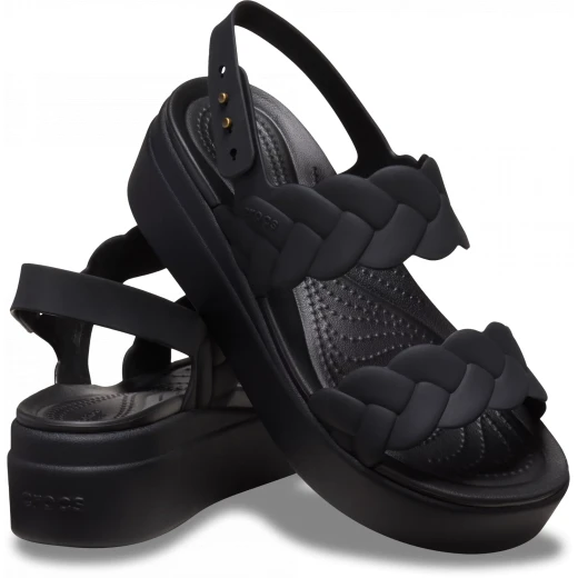 Crocs Brooklyn Women's Low Wedge Sandals in Black: Effortless Style & All Day Comfort with LiteRide Foam Technology, Sizes 37 38 - Crocs - Image 4