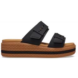 Crocs Women's Brooklyn Woven Buckle Sandals: Effortless Style, All Day Comfort, Adjustable Straps and Flexible Matlite Upper in Black, Sizes 37-38