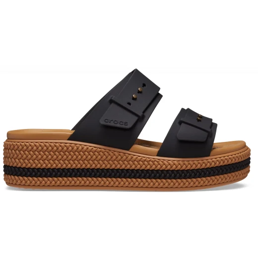 Crocs Women's Brooklyn Woven Buckle Sandals: Effortless Style, All Day Comfort, Adjustable Straps and Flexible Matlite Upper in Black, Sizes 37-38 - Crocs - Image 2