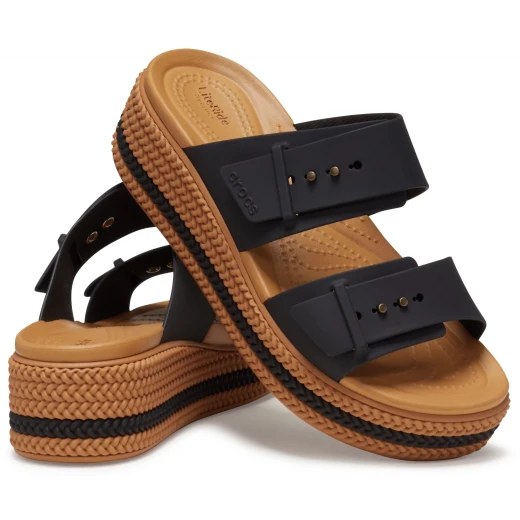 Crocs Women's Brooklyn Woven Buckle Sandals: All Day Comfort with LiteRide Foam, Adjustable Straps, and Stylish Espadrille Outsole. Size 41-42 / Black - Crocs - Image 4