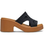 Crocs Brooklyn Woven Heel Women's Black Espadrille Sandals 34-35 with LiteRide Foam Comfort and Stylish Chunky Heel for Effortless Style and All Day Wear - Crocs