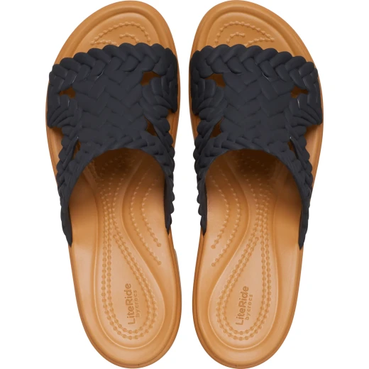 Crocs Brooklyn Woven Heel Women's Black Espadrille Sandals 34-35 with LiteRide Foam Comfort and Stylish Chunky Heel for Effortless Style and All Day Wear - Crocs - Image 3