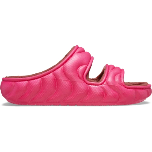 Crocs Women's Classic Cozzzy Overpuff Sandal Pink 36 37 Fleece Lined