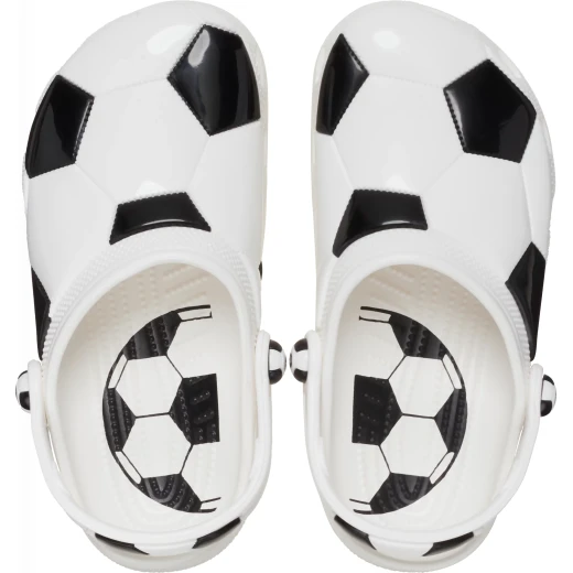 Crocs Kids Soccer Ball Clog White Comfortable Lightweight Flexible Water Resistant Ventilation Holes 29 30 Toddler Shoes with Rotating Heel Strap for Secure Fit - Crocs - Image 4