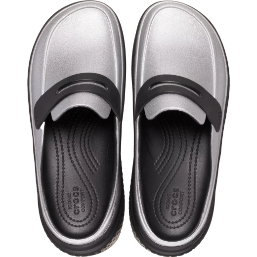 Stomp Women's Metallic Loafer Shoes Grey Finish with Exaggerated Chunky Soles Comfortable Slip On Design Sizes 34 35 Perfect for Everyday Wear Stylish Footwear Collection - Crocs - Image 7