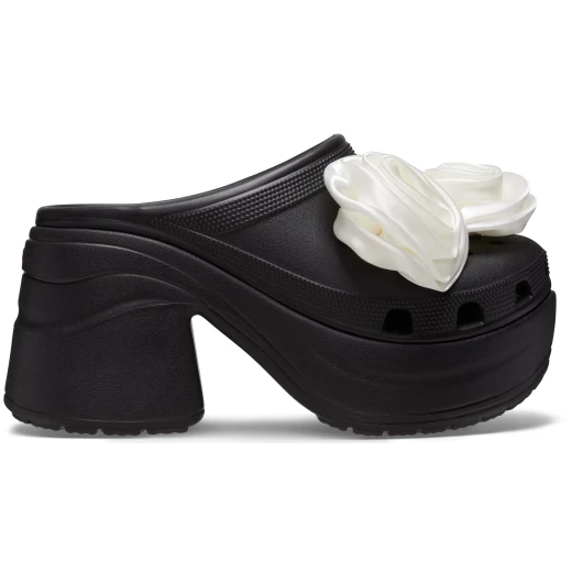 Crocs Women's Siren Rosette Clog in Black with Removable Fabric Embellishments, High Heel Design, Sizes 38 39. Comfortable for All Day Wear From Sunset to Sunrise. - Crocs - Image 11