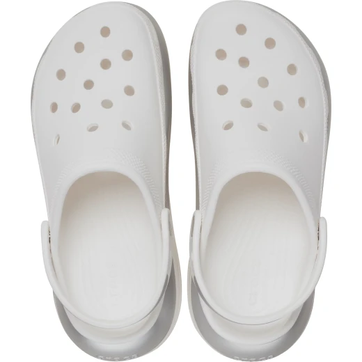 Crocs Women's Mega Crush Metallic Clog in White, Sizes 34-35: Bold and Eye-Catching Footwear with Customizable Jibbitz Charms, Classic Clog Design Enhanced by Metallic Midsole - Crocs - Image 13