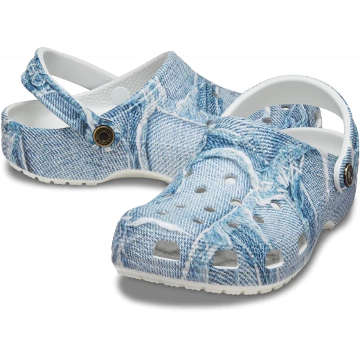 Crocs Classic Denim Clog Unisex Shoes in Blue Size 34-35 Comfortable Lightweight Clogs Perfect for Everyday Wear Iconic Design with Cushy Crocs Comfort Sole - Crocs - Image 12
