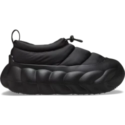 Overpuff Shorty Unisex Boots with Quilted Puff Upper for Warmth, Bungee Toggle Adjustment, and Bold Outsole Design in Black, Size 37-38. Functional, Fashionable Footwear