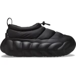 Overpuff Shorty Unisex Boots with Quilted Puff Upper and Adjustable Fit for Cozy Warmth 45-46 Black Bold Streetwear Style and Rugged Rubber Outsole for Traction - Crocs