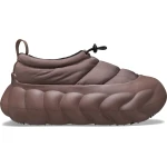 Overpuff Shorty Unisex Winter Boots in Brown, Sizes 36 37. Fleece Lined, Quilted Puff Upper for Warmth and Comfort, Bungee Cord Adjustable, Bold Outsole Design, Weather Protection. - Crocs