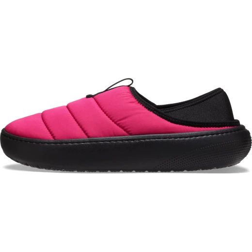 Classic Puff Moc Women's Pink Nylon Winter Slippers Size 36 37 with Microfleece Lining and Collapsible Heel for Everyday Cozy Comfort and Effortless Style in Cold Weather - Crocs - Image 5