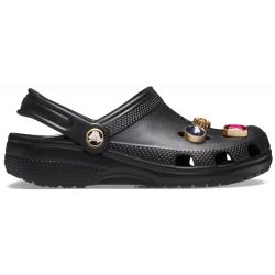 Crocs Kids Classic Jewel Clog Classic Black with Sparkling Embellishments Lightweight Comfortable Shoes for Children Sizes 28 29 Perfect for Everyday Wear and Play