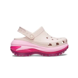 Crocs Women's Mega Crush Matte Clog Pink Platform Sandals Featuring Enhanced Rubber Tread, 2.5 Inch Heel, Customizable with Jibbitz Charms, Sizes 39 40, Lightweight Comfort