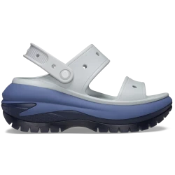 Crocs Women's Mega Crush Matte Sandal Blue Platform 37-38: Two Strap Design, Secure Backstrap, 2.5 Inch Height, Enhanced Tread, Customizable with Jibbitz Charms, Iconic Comfort