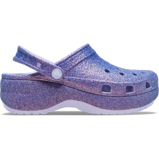 Crocs Classic Platform Glitter Clog Women's Purple Shoes 37-38 Iridescent Sparkle Comfortable Lightweight - Crocs - Image 6