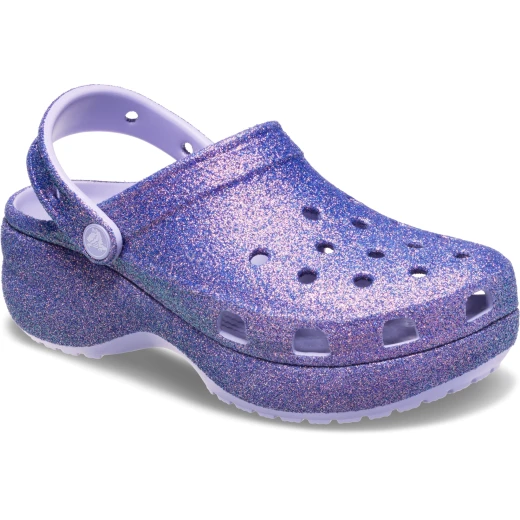 Crocs Women's Classic Platform Glitter Clog Purple Shoes: Iridescent Sparkle, 41 mm Heel, Jibbitz Compatible, Sizes 38-39, Comfortable & Stylish Footwear - Crocs - Image 7