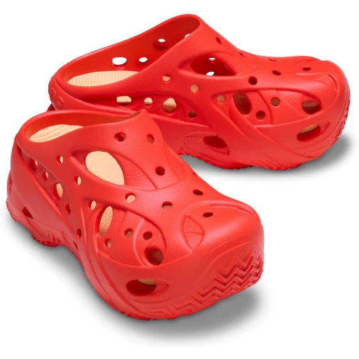 Women's Caged Clog Red Lightweight Comfort Shoes with Molded Caged Sculpting, LiteRide Footbed, 24 Jibbitz Holes, Sizes 41 42 - Crocs - Image 5