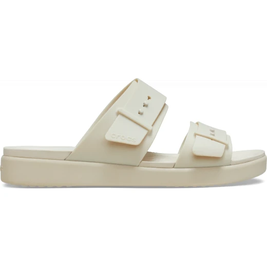 صنادل Crocs Brooklyn Buckle Low النسائية ذات الإبزيم: أناقة وراحة يومية، تتميز بتقنية LiteRide Foam، أحزمة قابلة للتعديل، لون بيج، مقاسات 36-37 - كروكس - Image 2