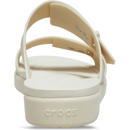 صندل Crocs Brooklyn Buckle نسائي منخفض اللون بيج، أشرطة قابلة للتعديل، تقنية LiteRide فوم لراحة تدوم طوال اليوم، مقاسات 38-39، تصميم متعدد الاستخدامات، مثالي للعمل واللعب - كروكس - Image 4