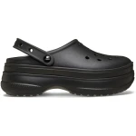 Crocs Women's Classic Stacked Clog Black Slip On Comfort Shoes with Stacked Outsole and Jibbitz Holes Sizes 39 40 Perfect for Everyday Wear and Personalization - Crocs