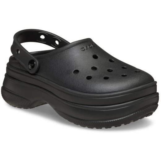 Crocs Women's Classic Stacked Clog Black Comfortable Slip On Shoes with Stacked Outsole Sizes 38 39 for Everyday Wear and Jibbitz Compatibility - Crocs - Image 3