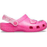 Mattel Barbie Classic Clog for Kids in Power Pink with Barbie Monogram Print, Includes Exclusive Jibbitz Charms, Sizes 28 29, Comfortable and Chic Statement Shoe - Crocs