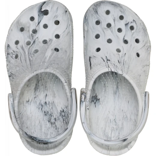 Crocs Toddlers Watercolor Marbled Classic Clog Grey 22 23 Features Unique Artistic Marbling Design Comfortable Croslite Foam Construction Stylish and Supportive Footwear - Crocs - Image 4