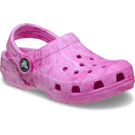 Toddlers Watercolor Marbled Clogs Pink 19 20 Comfortable Lightweight Easy to Clean Design Artistic Marbled Effect Croslite Foam Construction Supports Kids' Feet - Crocs - Image 8