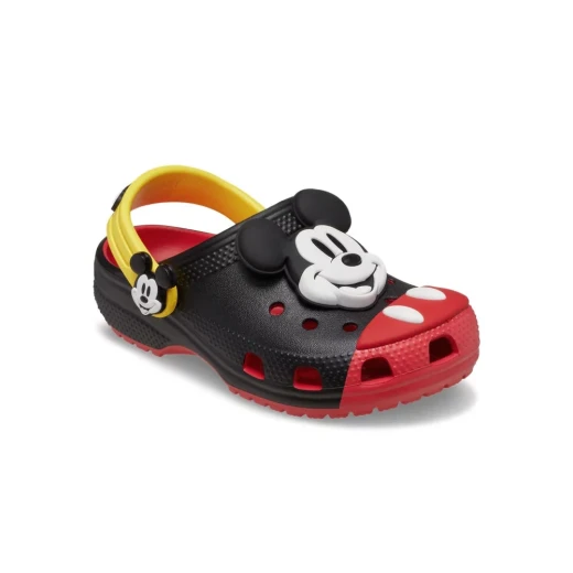 Crocs Kids Mickey Mouse Classic Clog Black and Red Design 34 35 Featuring Mickey's Smiling Face and Signature Detailing Comfortable Slip On Shoes for Children - Crocs - Image 3