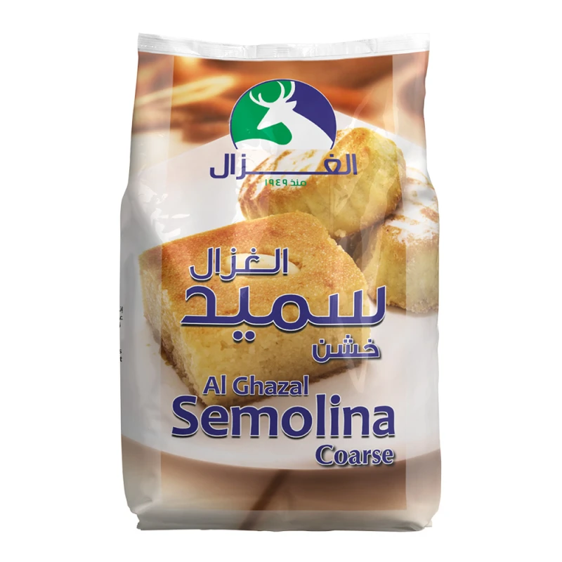 دقيق سميد خشن من الغزال لتحضير أشهى المعكرونة والخبز، كيس بوزن 1.25 كجم لجميع إبداعاتك في الطهي، مثالي لوصفات أصيلة. - الغزال