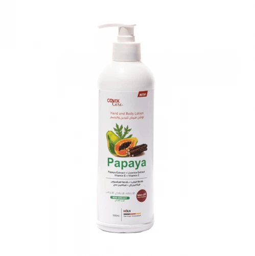 Covix Care Papaya Hand and Body Whitening Lotion 500ml, Non-Greasy Moisturizer - Covix