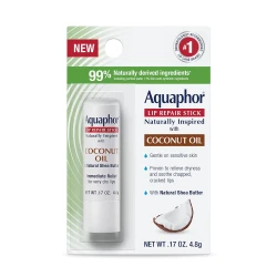 Aquaphor Naturally Inspired Lip Repair Stick with Coconut Oil, Hydrating Lip Balm 0.17 Oz