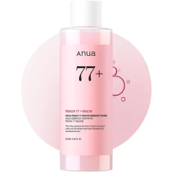 تونر Anua Peach 77 Niacin Essence 250 مل، تونر الوجه الكوري المشرق لبشرة زجاجية