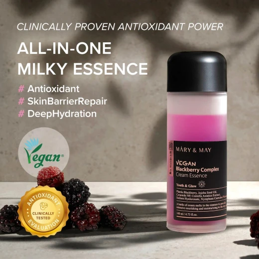 Mary&May Vegan Blackberry Complex Cream Essence 140ml, Deep Hydrating Toner for Dry Skin - Mary &amp; May - Image 6