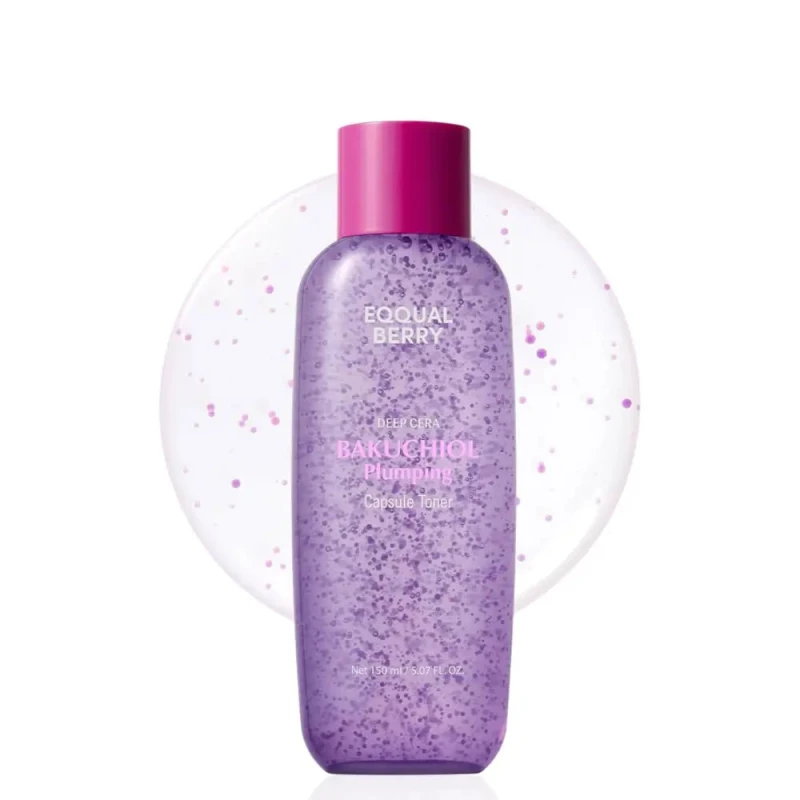 EQQUALBERRY Bakuchiol Plumping Capsule Toner 150ml, Korean Skincare for Hydration and Elasticity