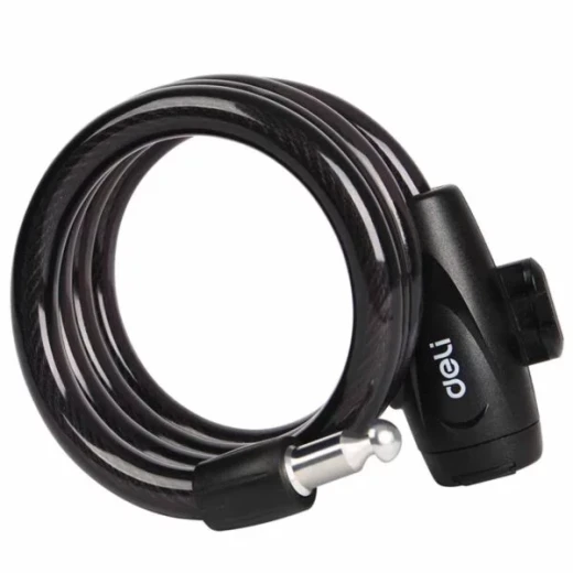 Deli Can029 Bicycle Cable Lock 12x1200mm Anti Theft Keyed Black - Deli - Image 6