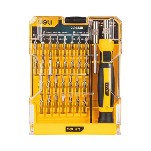 Deli Tools EDL1033D Precision Screwdriver Set 33 Piece Kit for Electronics Repair