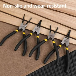Deli EDL20521 4 Piece Pliers Set: Versatile Hand Tools for General Purpose Applications, Includes Needle Nose, Diagonal, Combination, and Long Nose Pliers. Durable Construction