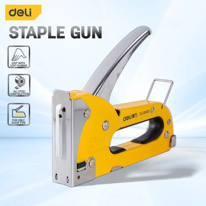 Deli Heavy Duty Staple Gun Tacker 3 in 1 and 4 in 1 for Wood Furniture and DIY Projects - Deli