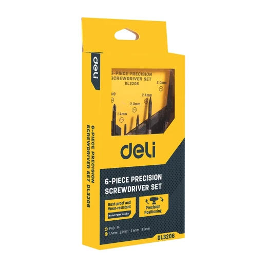Deli Precision Screwdriver Set 6 Piece Kit for Electronics Repair and Maintenance - Deli - Image 3