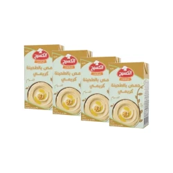 Al Kasih Creamy Hummus Tahini Dip, Delicious Mediterranean Chickpea Spread, Perfect for Dipping and Snacking, 135g Pack of 4