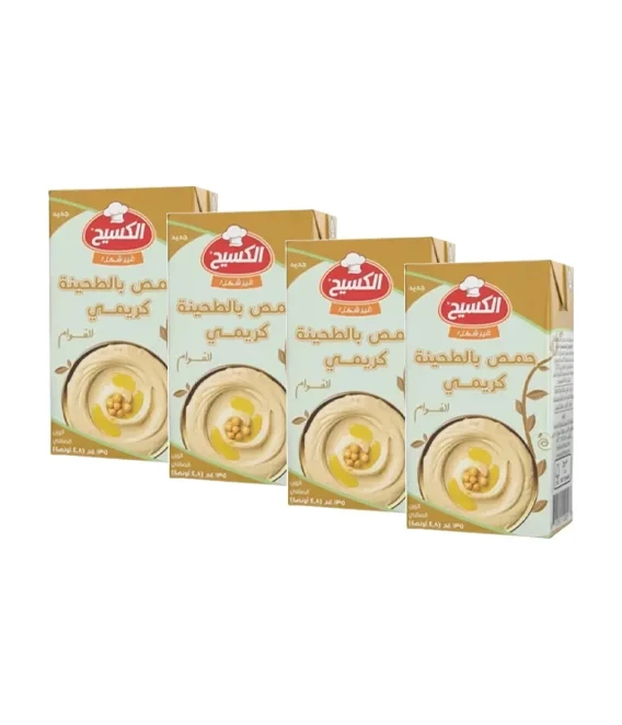 Al Kasih Creamy Hummus Tahini Dip, Delicious Mediterranean Chickpea Spread, Perfect for Dipping and Snacking, 135g Pack of 4 - Al Kasih