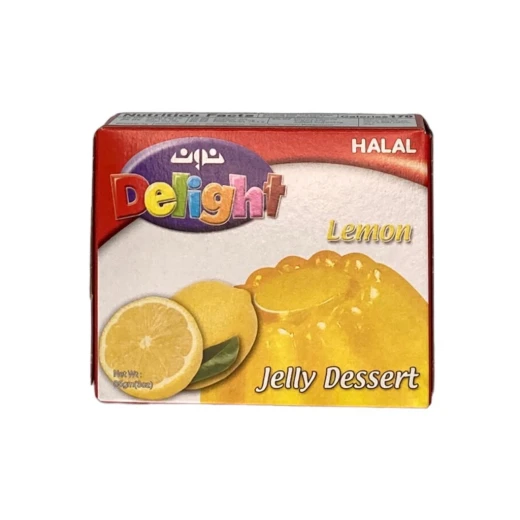 Noon Halal Lemon Gelatin, Delicious & Refreshing Dessert, Made with Real Lemon, Ready to Eat, Perfect for Parties, 85g Pack, Authentic Arabic Food Product, Enjoy the Zesty Taste