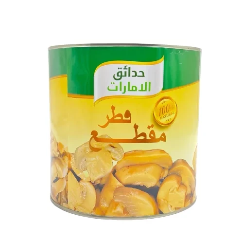 Emirates Gardens Canned Sliced Mushrooms 400g. Excellent quality mushrooms preserved in brine for salads, soups, and cooking A versatile ingredient to stock your kitchen An essential component Emirates Gardens Canned Sliced Mushrooms 400g. Excellent quality mushrooms preserved in brine for salads, soups, and cooking A versatile ingredient to stock your kitchen An essential component
