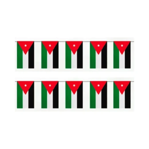 Jordan Flag Rope 4.5m with 10 Vibrant Flags Each Measuring 30cm x 40cm for National Celebrations and Events