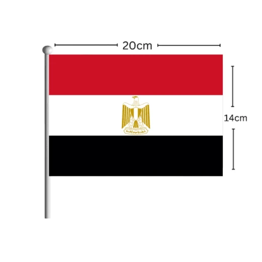 Egypt Flag on Stick 14cm x 20cm Lightweight Portable for Celebrations and Events - Image 2