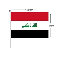 Iraq Flag on Stick 14cm x 20cm Lightweight Durable for Celebrations and Events - Image 2