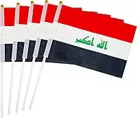 Iraq Flag on Stick 14cm x 20cm Lightweight Durable for Celebrations and Events - Image 3
